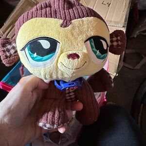 Littlest Pet Shop Brown and Cream Plush Monkey